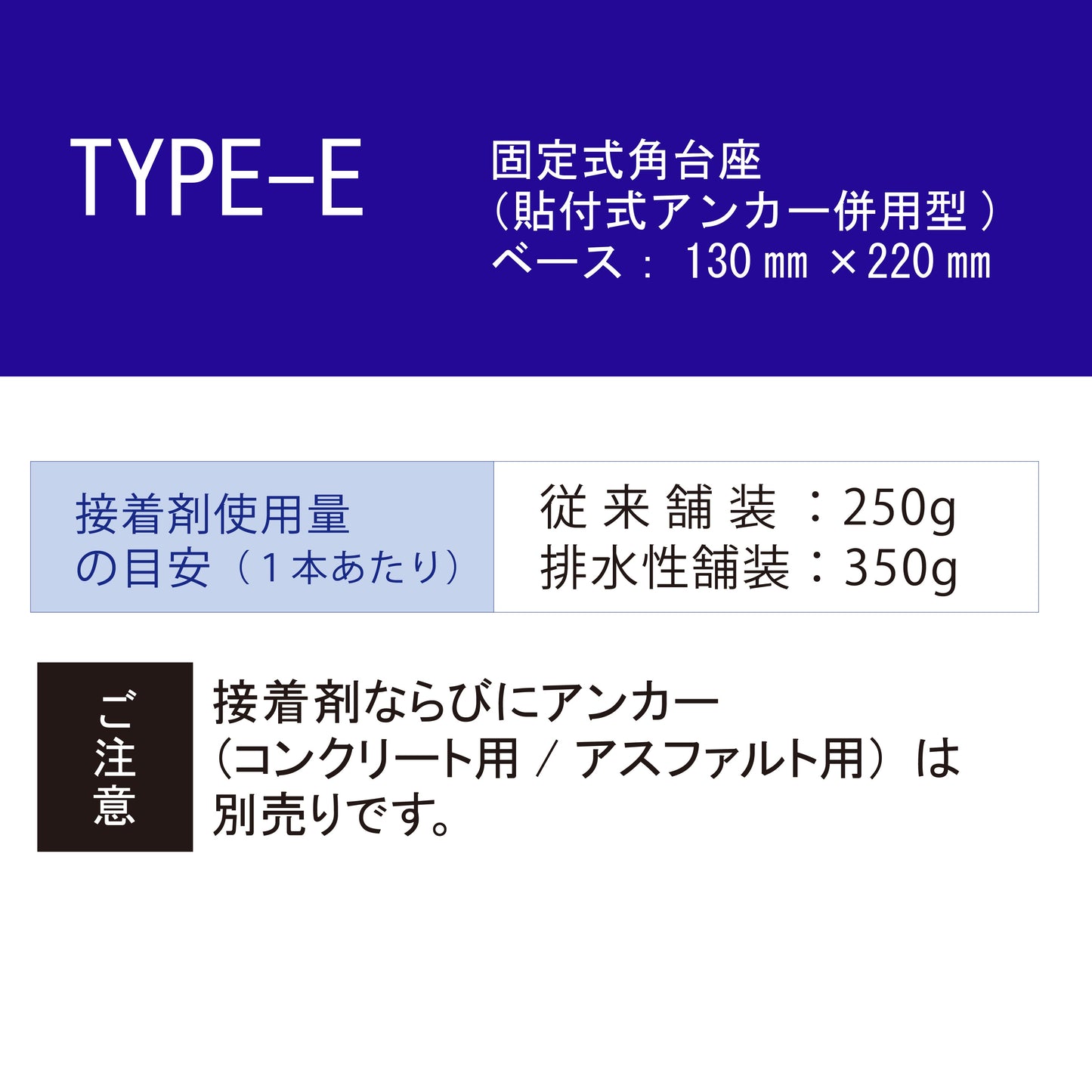 交換式車線分離標 ラバーポール サークルポスト Eタイプ 固定式角台座(貼付式アンカー併用型) 高さ400~1000 RPCLE ロマック ロードポストシリーズ サークル オレンジポール コーン