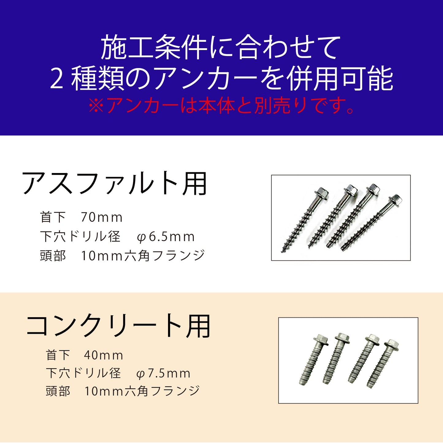 ロードポスト Eタイプ 固定式角台座（貼付式アンカー併用型）高さ400mm～1000mm RPE